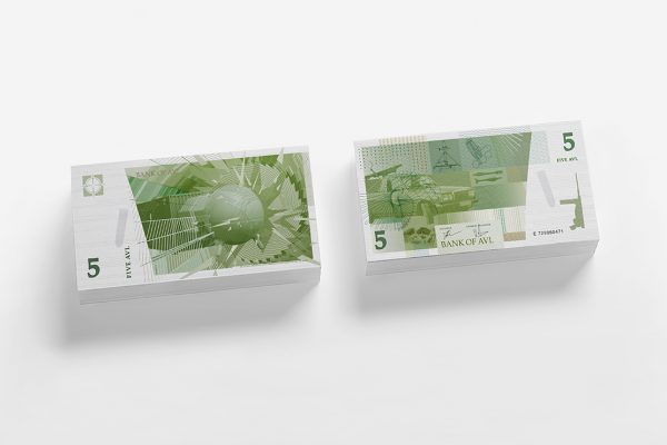 5, 10, 25 and 100 AVL-Banknotes